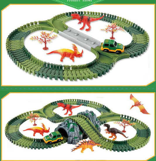 Dinosaur Race Track Set with Flexible Bendable Tracks, photo 2