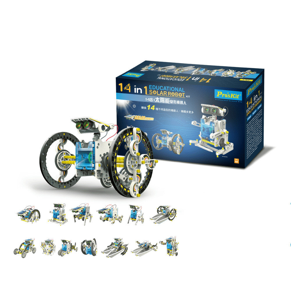 14-in-1 Solar Robot Kit, DIY Building STEM Toy Powered by Sunlight for Kids 8+
