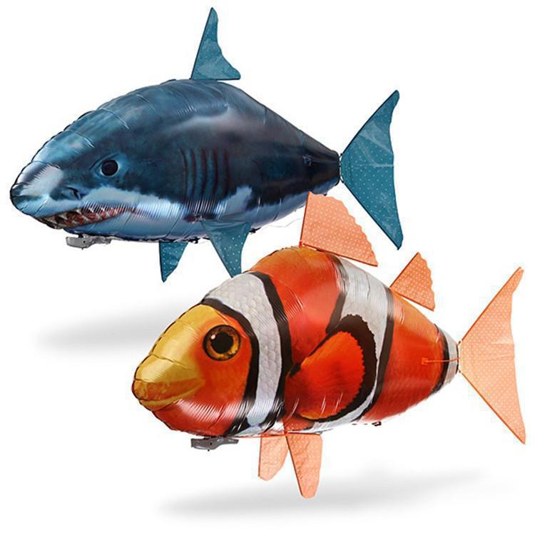 Remote Control Flying Fish Balloon, Infrared RC Floating Shark or Clownfish Toy