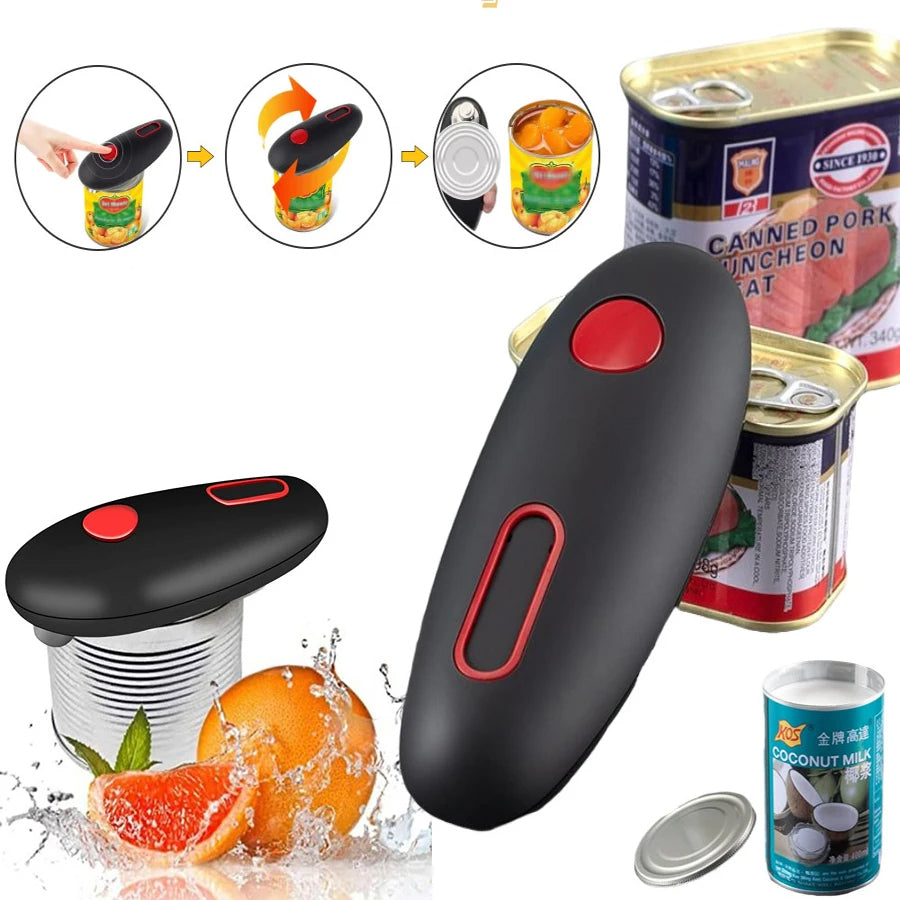 Electric Can Opener, One Touch Hands Free Automatic Can Opener with Smooth Edge Cut