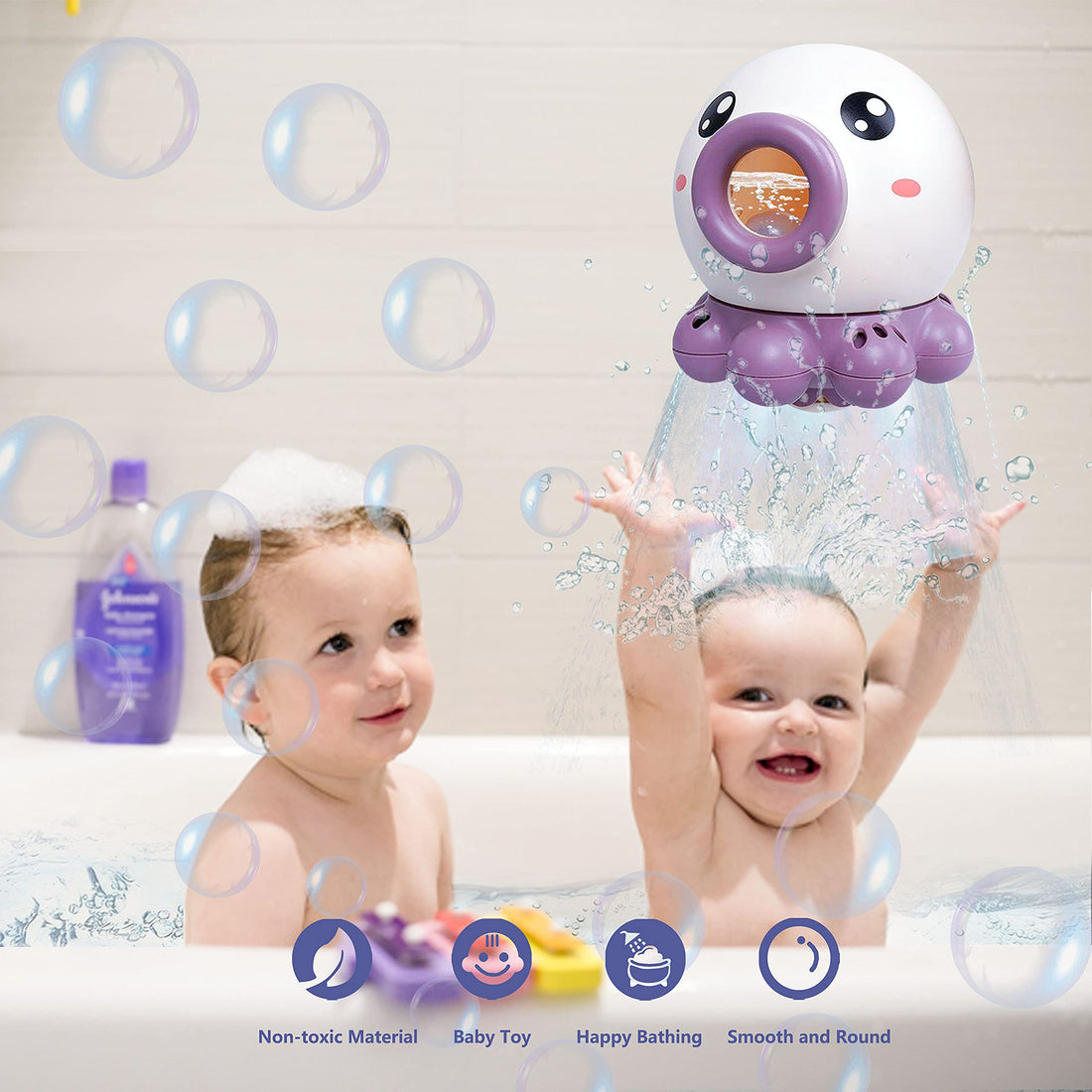 Octopus Bath Toy with Spinning Water Spray, Fill and Lift Fountain Toy for Bathtub and Pool
