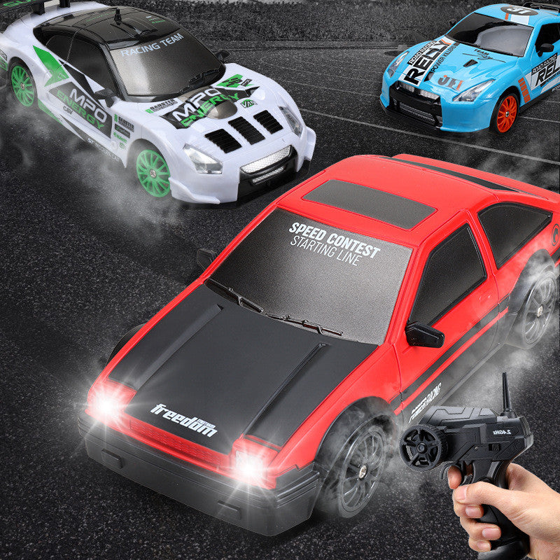 RC Drift Car 1:24 Scale 4WD with 2.4GHz Remote, Front Lights and Traffic Cones for Kids 8+