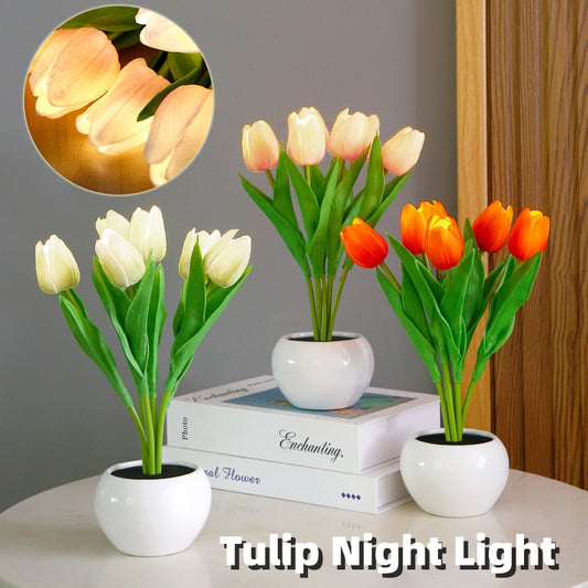 LED Tulip Night Light in Pot, photo 2