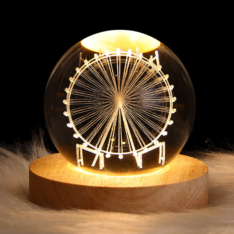 Crystal Ball Night Light with Wood Base, photo 10