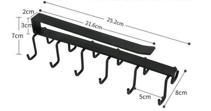 Under Shelf Mug Hanger with 12 Hooks, photo 4