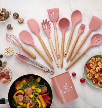 Silicone Cooking Utensil Set with Wooden Handles, photo 11