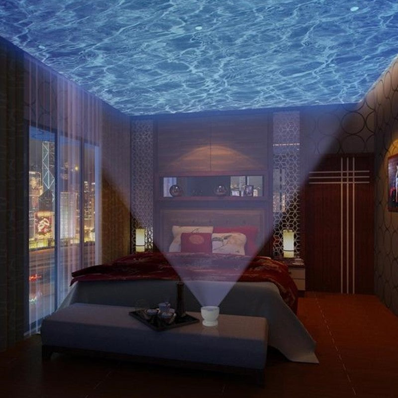 Ocean Wave Projector Night Light with Built-in Speaker and 1-Hour Auto Shut-Off