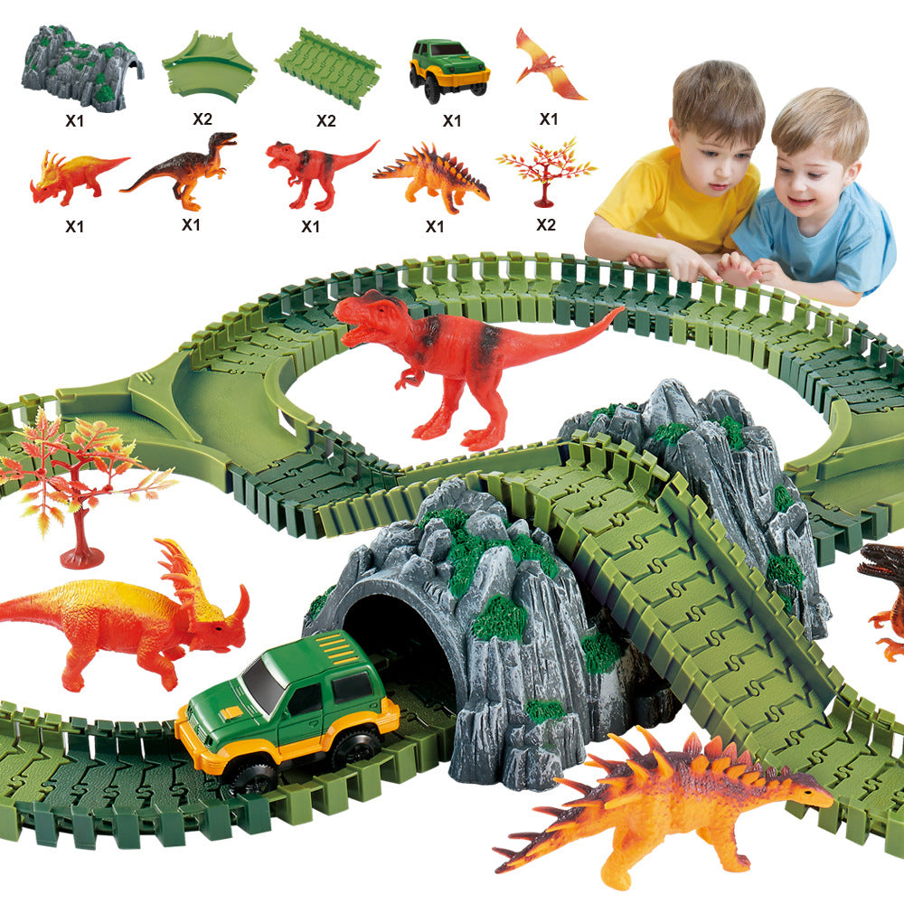 Dinosaur Race Track Set with Flexible Bendable Tracks, photo 9