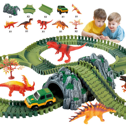 Dinosaur Race Track Set with Flexible Bendable Tracks, photo 9
