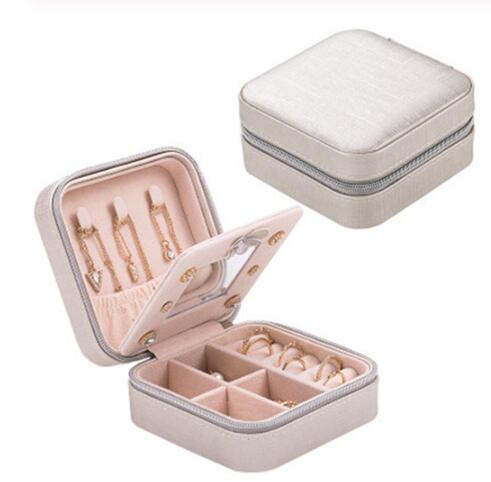Travel Jewelry Box with 3 Layers, Portable PU Leather Jewelry and Cosmetic Organizer