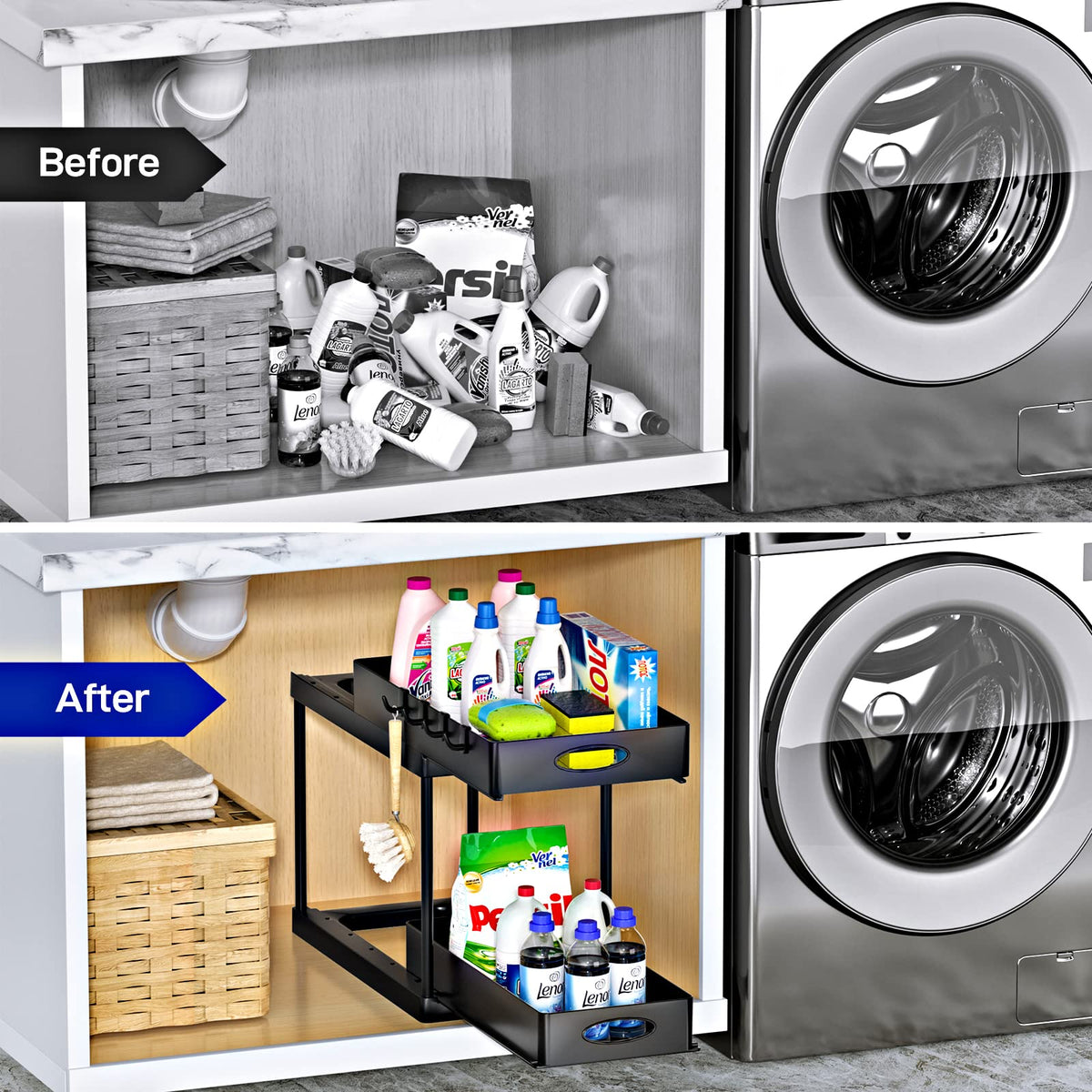 Under Sink Organizer with 2 Sliding Drawers, photo 7