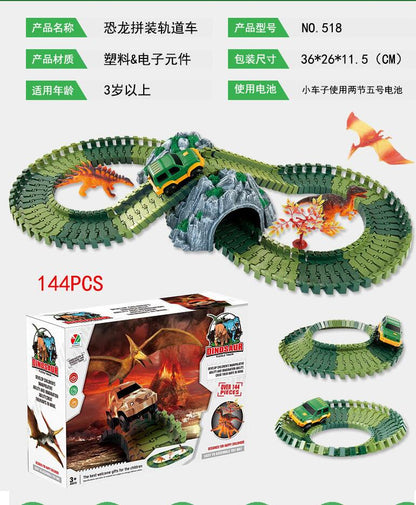 Dinosaur Race Track Set with Flexible Bendable Tracks, photo 4