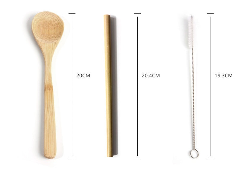 Bamboo Travel Cutlery Set with Canvas Pouch, photo 5