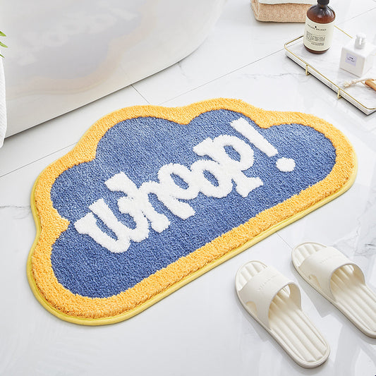Cloud Bath Mat, Cute Machine Washable Bathroom Rug in Cloud Shape, 19.7 x 31.5 Inch