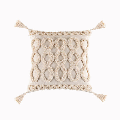 Boho Tufted Throw Pillow Cover with Tassels, photo 8