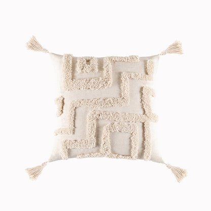 Boho Tufted Throw Pillow Cover with Tassels, photo 2