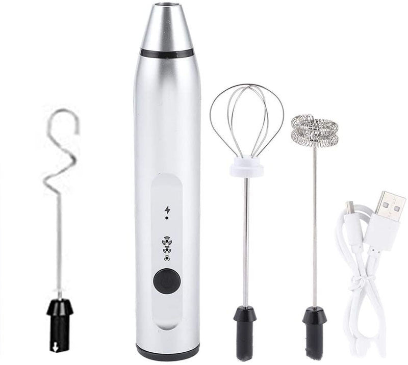 Rechargeable Handheld Milk Frother with 3 Whisk Heads and 3 Speeds, photo 7