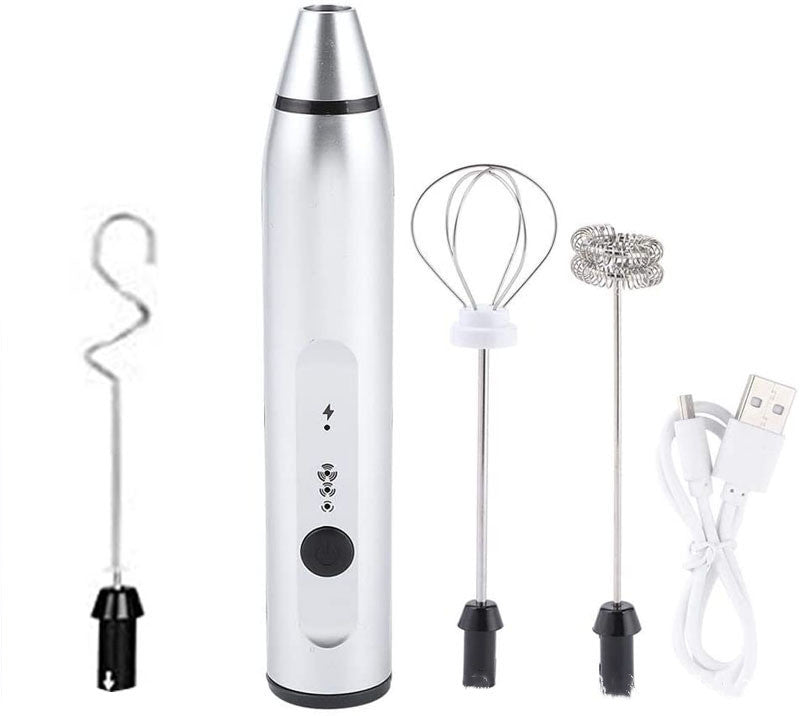 Rechargeable Handheld Milk Frother with 3 Whisk Heads and 3 Speeds, photo 5