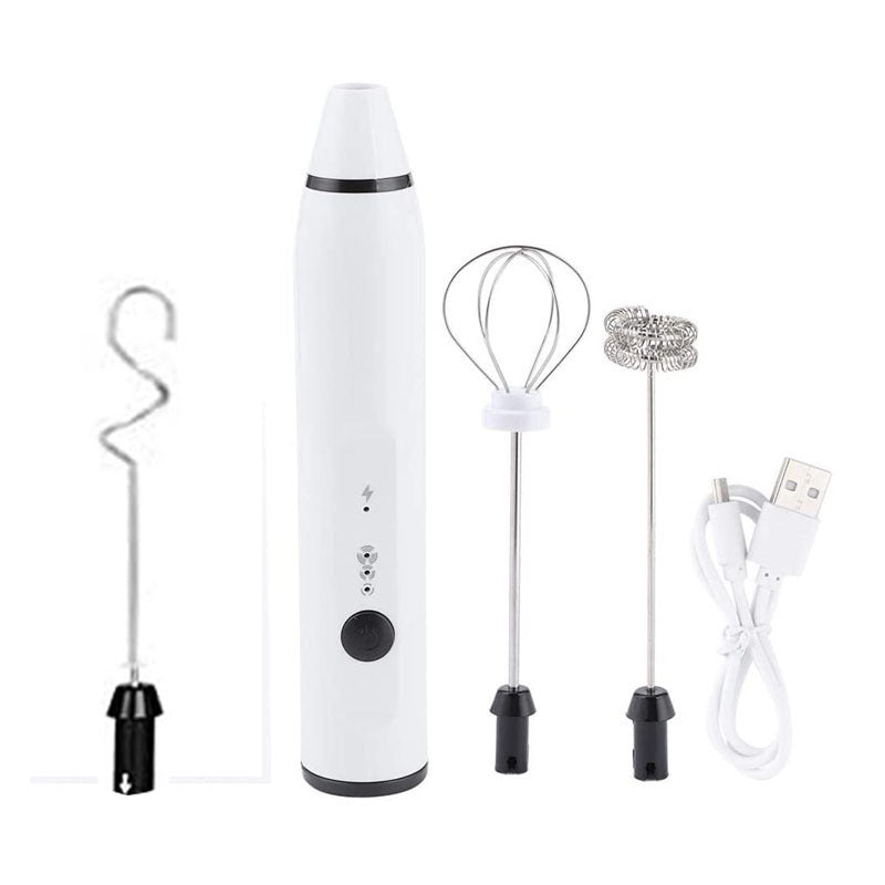 Rechargeable Handheld Milk Frother with 3 Whisk Heads and 3 Speeds, photo 9