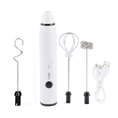 Rechargeable Handheld Milk Frother with 3 Whisk Heads and 3 Speeds, photo 9