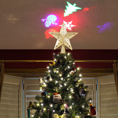 Christmas Tree Topper Star with Built-In Snowflake Projector and Rotating LED Light, photo 10
