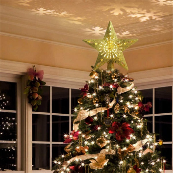 Christmas Tree Topper Star with Built-In Snowflake Projector and Rotating LED Light, photo 9