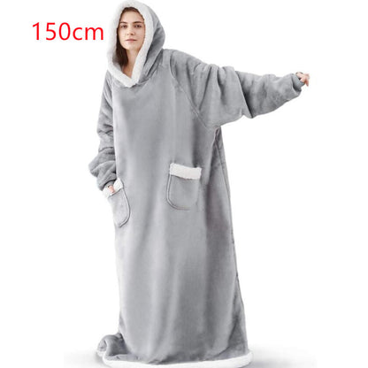 Oversized Wearable Blanket Hoodie with Pockets, photo 16