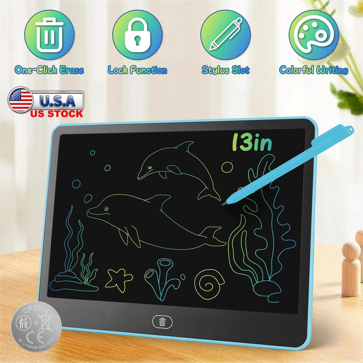 [TEST AM Jarvis extension] LCD Writing Tablet for Kids with Stylus & Lock Function