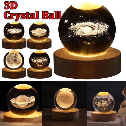 Crystal Ball Night Light with Wood Base, photo 2