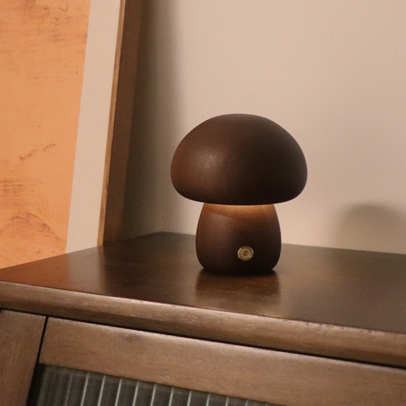 Wooden Mushroom Night Light with Touch Switch, photo 7