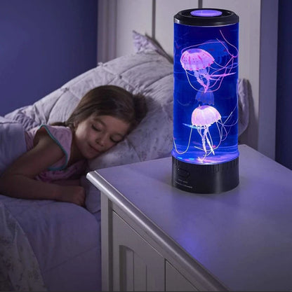 LED Jellyfish Aquarium Lamp with Color Changing Light, USB Mood Night Light for Bedroom