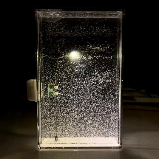 DIY Snowy Street Lamp Night Light Kit, Handmade Christmas Desk Decor with LED Light