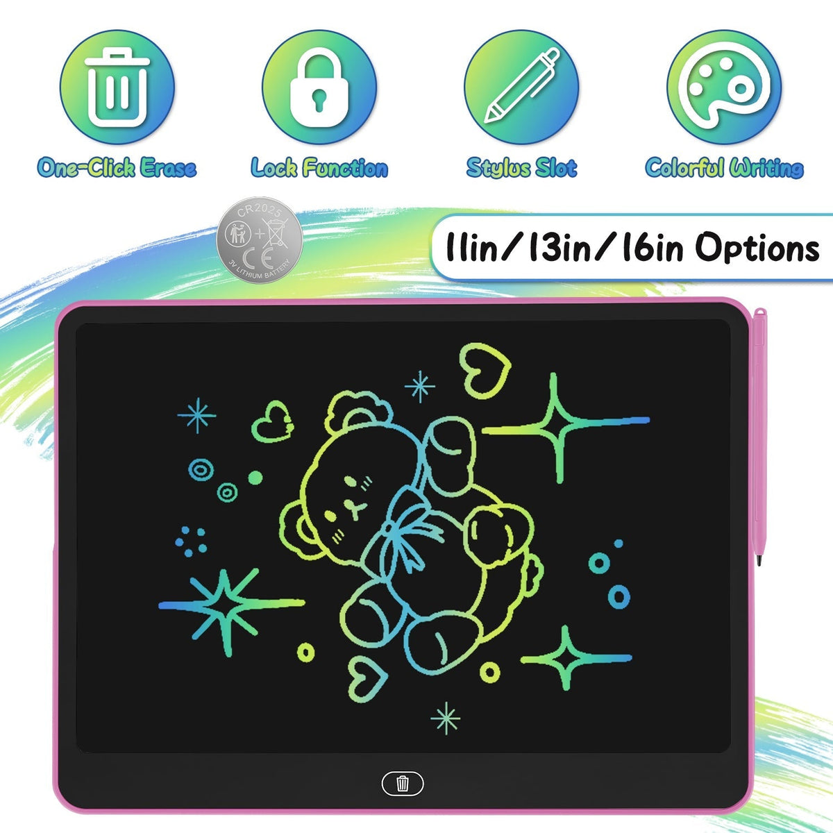 [TEST AM Jarvis extension] LCD Writing Tablet for Kids with Stylus & Lock Function