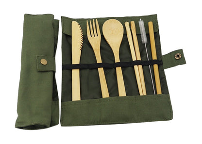 Bamboo Travel Cutlery Set with Canvas Pouch, photo 7