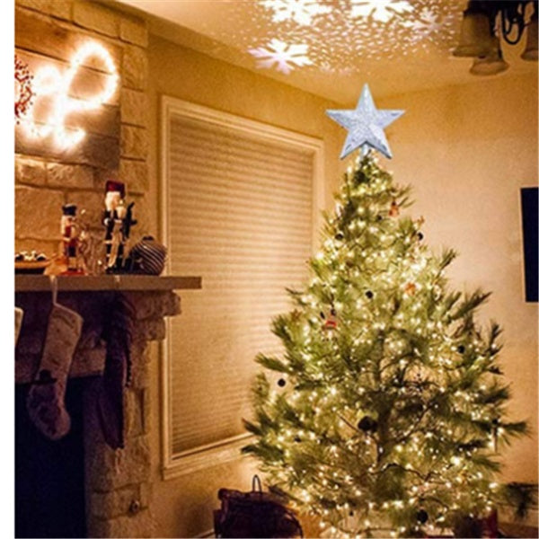 Christmas Tree Topper Star with Built-In Snowflake Projector and Rotating LED Light, photo 3