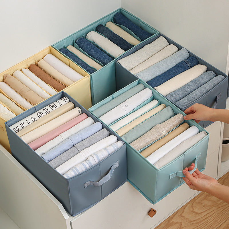 Foldable Drawer Organizer for Jeans and Clothes, 6, 7 or 9 Grid Closet Storage Box