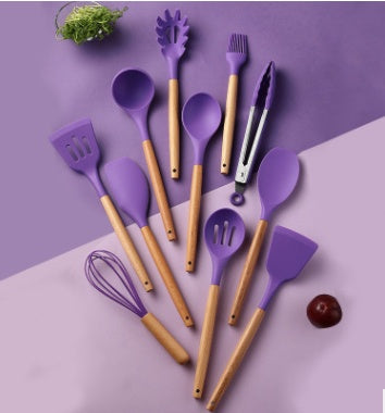 Silicone Cooking Utensil Set with Wooden Handles, photo 12