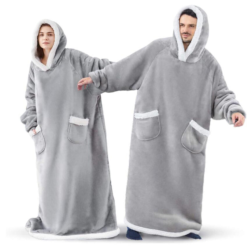 Oversized Wearable Blanket Hoodie with Pockets, photo 2