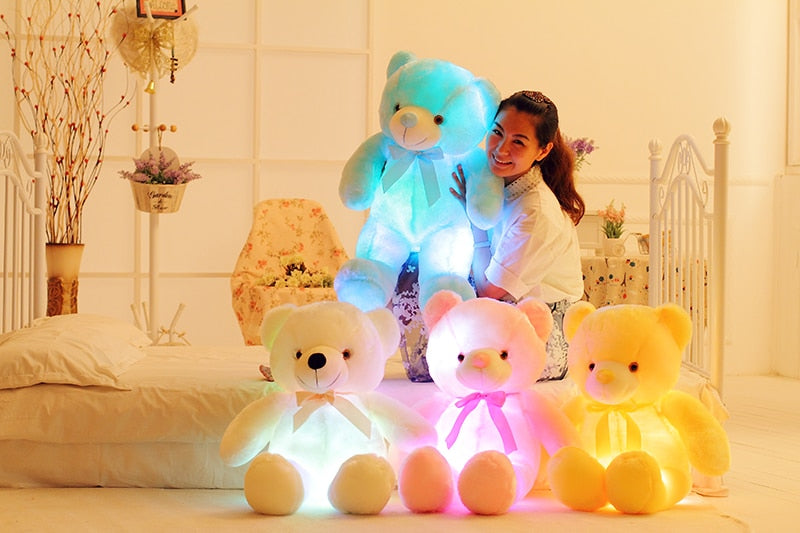Light Up LED Teddy Bear Plush with Color Changing Glow, Soft Stuffed Animal for Kids