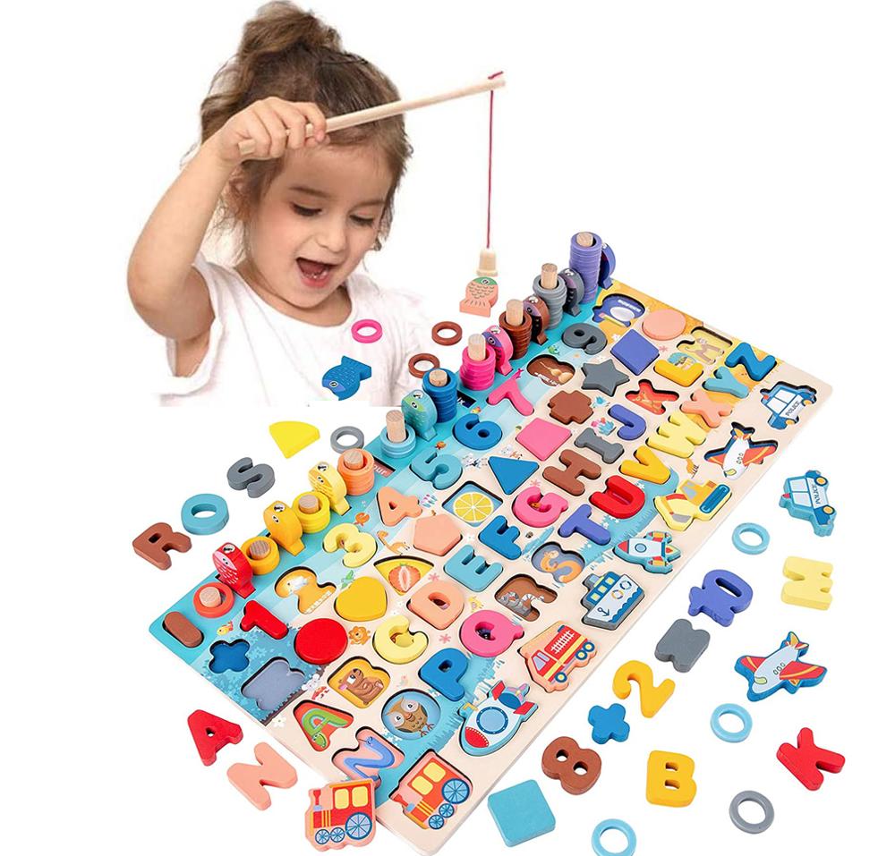 Montessori Wooden Math Fishing Number Board, photo 3