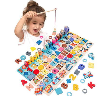 Montessori Wooden Math Fishing Number Board, photo 3