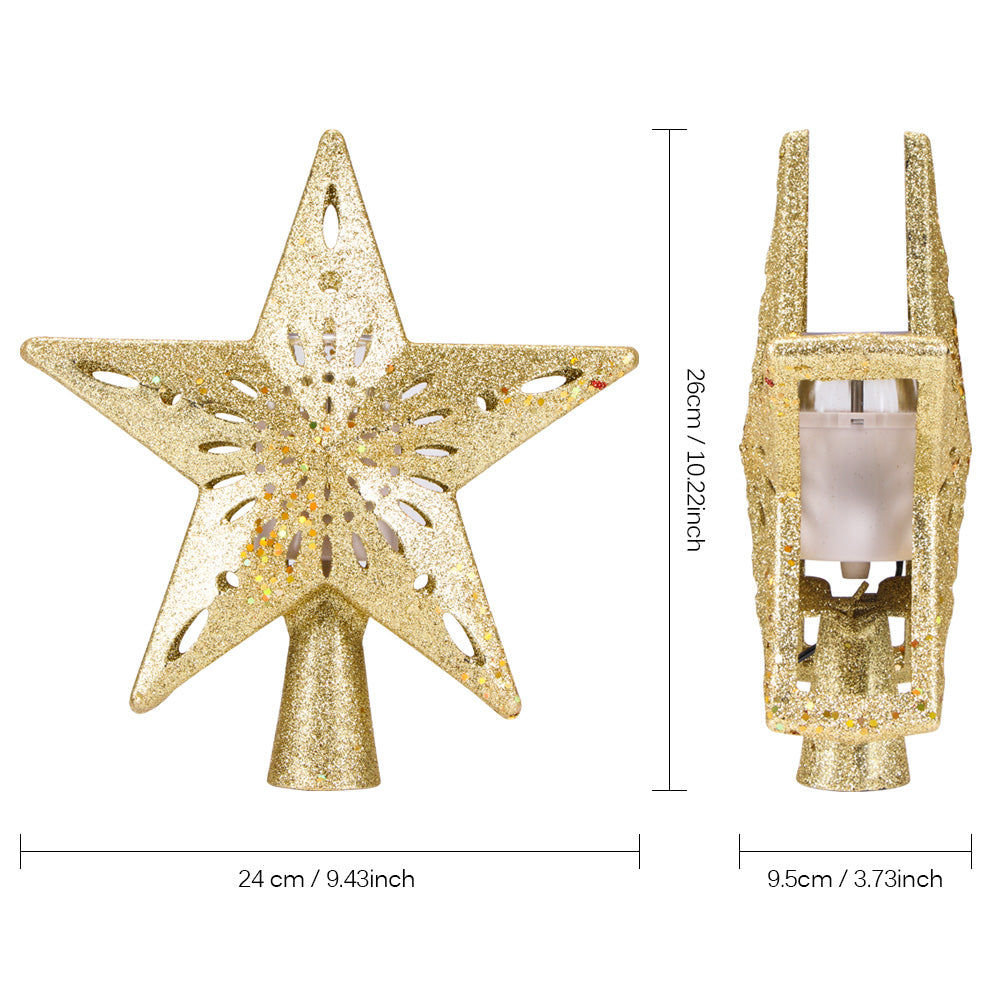 Christmas Tree Topper Star with Built-In Snowflake Projector and Rotating LED Light, photo 8