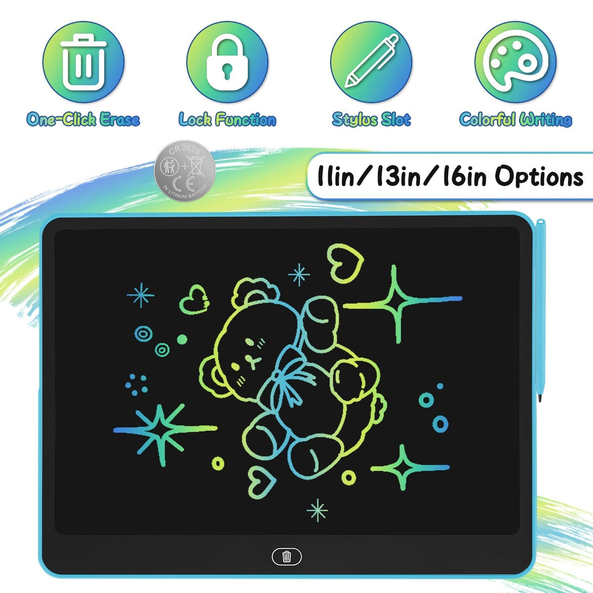 [TEST AM Jarvis extension] LCD Writing Tablet for Kids with Stylus & Lock Function