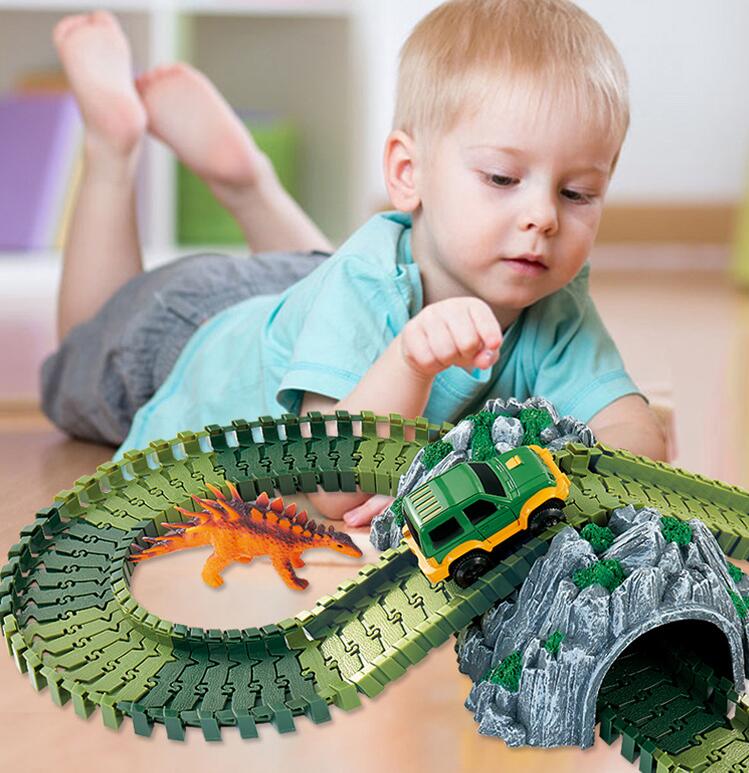 Dinosaur Race Track Set with Flexible Bendable Tracks, photo 6