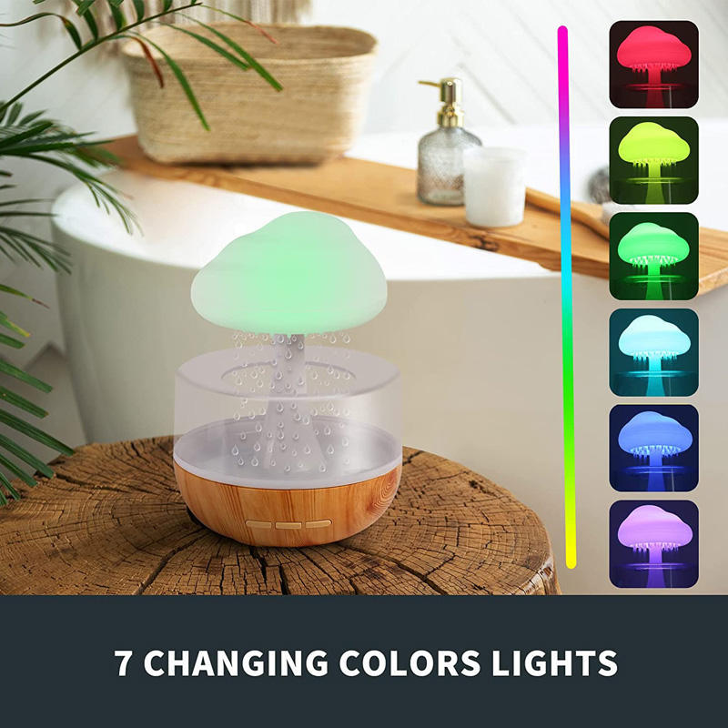 Rain Cloud Humidifier and Essential Oil Diffuser with Mushroom Night Light, photo 6