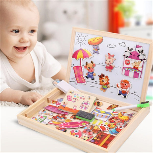 Wooden Magnetic Puzzle Box with Drawing Board, photo 4