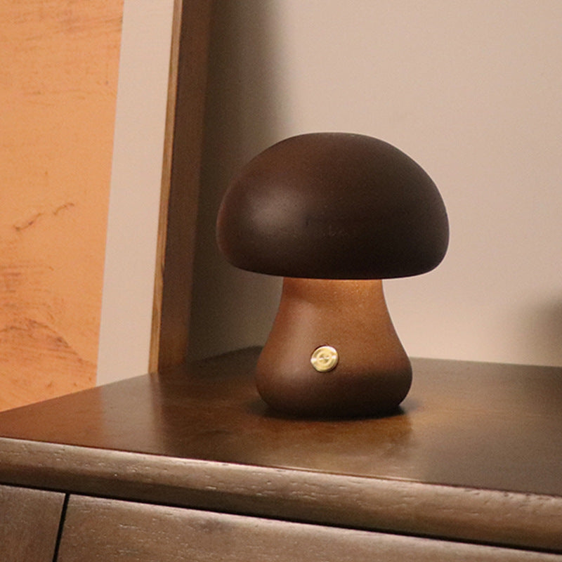 Wooden Mushroom Night Light with Touch Switch, photo 6