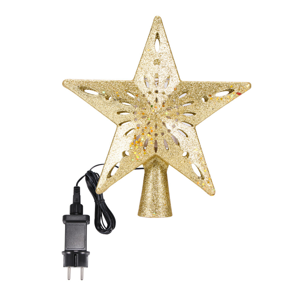 Christmas Tree Topper Star with Built-In Snowflake Projector and Rotating LED Light, photo 4