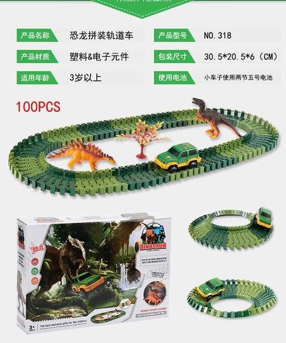 Dinosaur Race Track Set with Flexible Bendable Tracks, photo 11