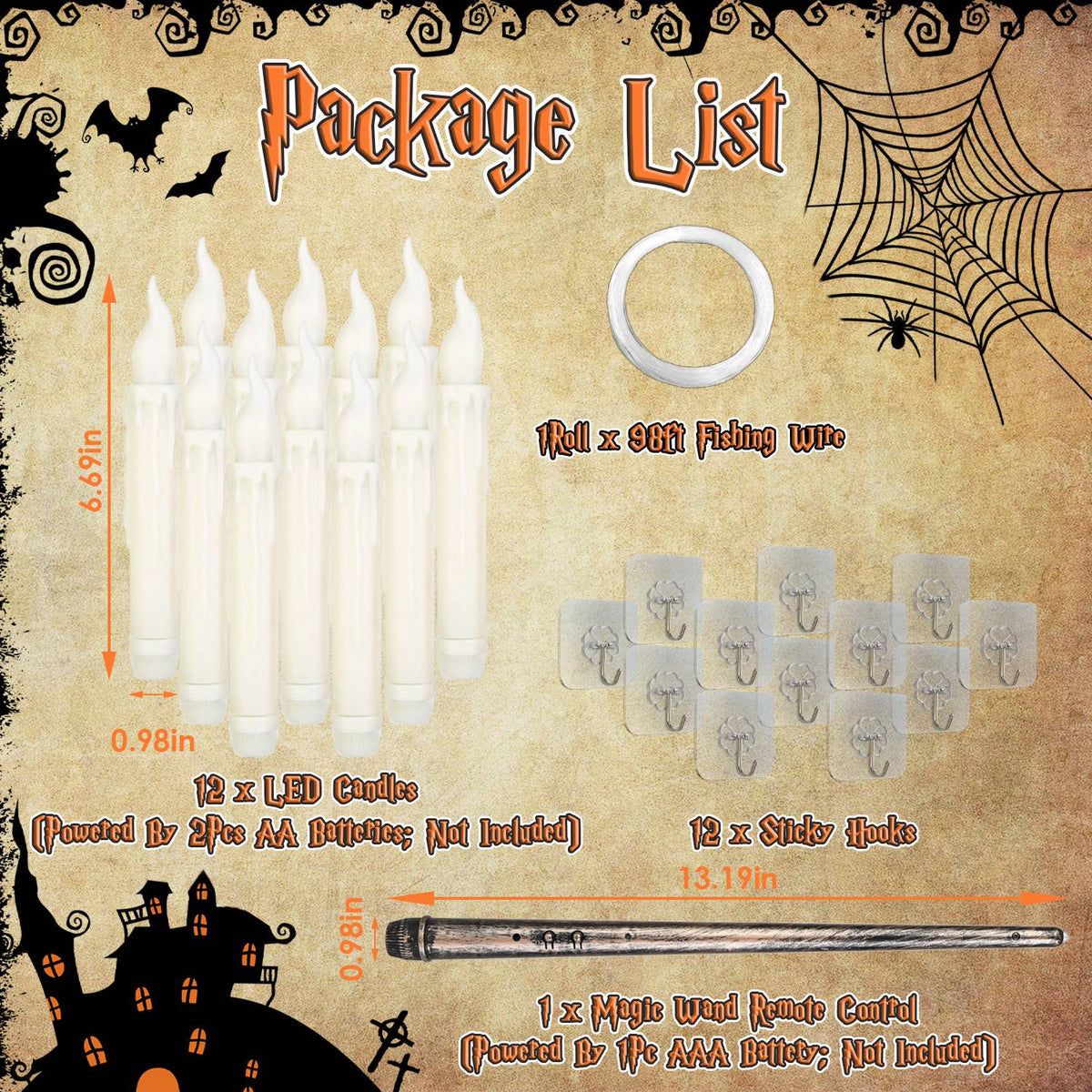 12 Flameless Floating Candles with Wand Remote, photo 4